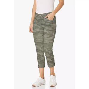 Democracy Ab Solution Crop Ankle Skimmer Camouflage Pant Womens 8 Slimming